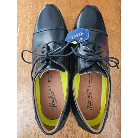 Florsheim Cap Toe Oxford Mens Leather Dress Shoes Size 12 Black New w/ Tags - Picture 2 of 8